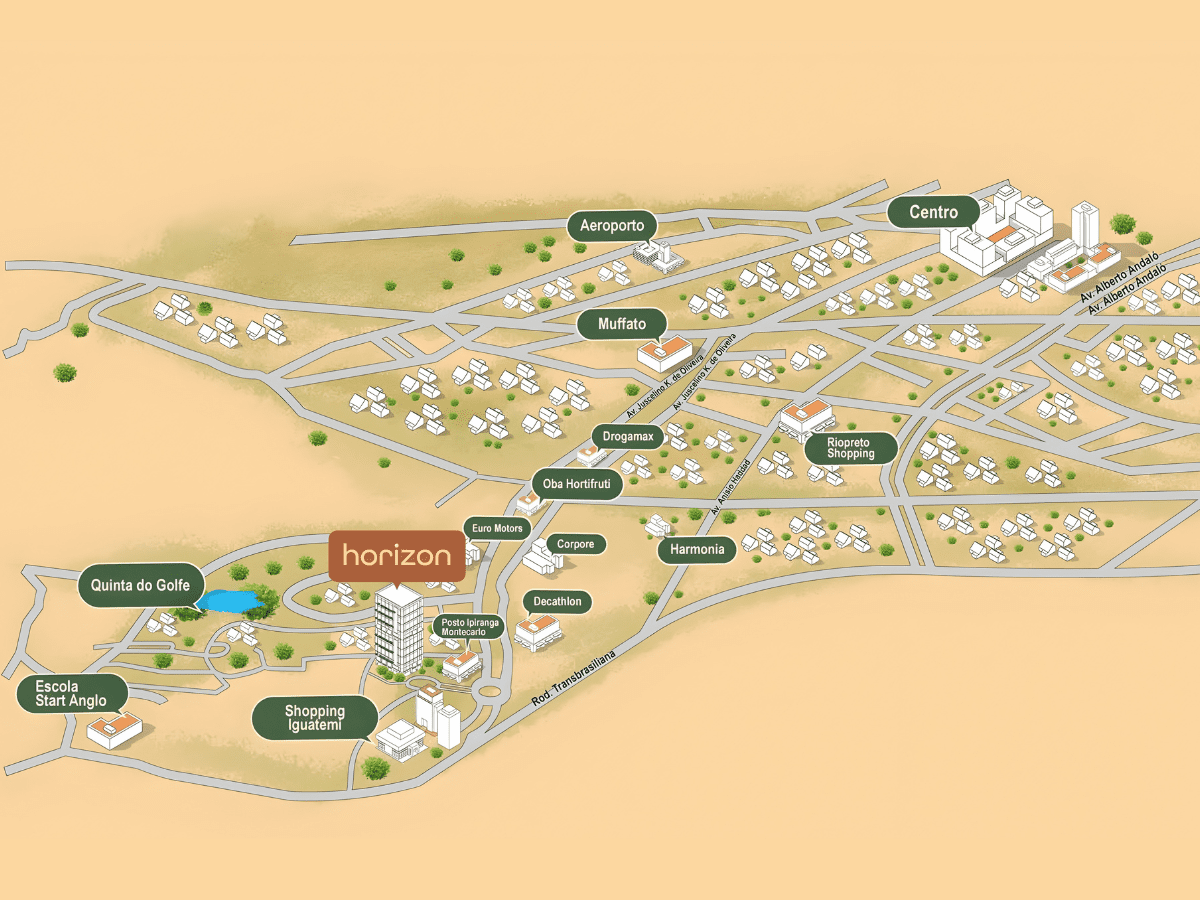 Localização do Horizon Residence — próximo ao Shopping Iguatemi em São José do Rio Preto