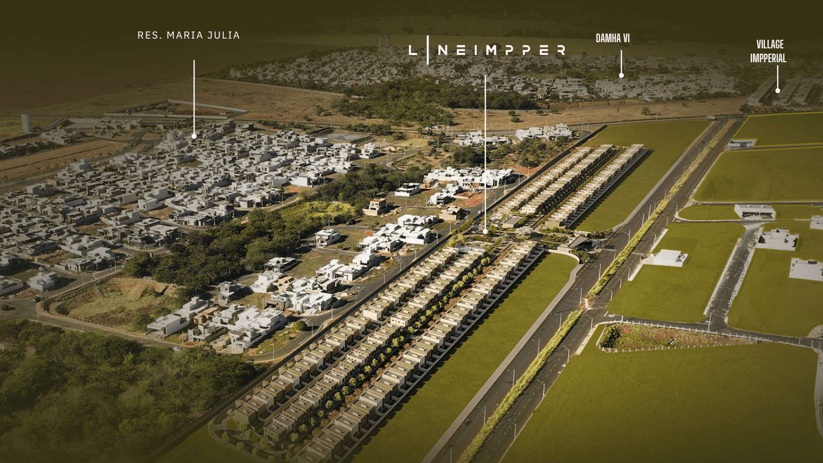 Localização do Line by Impper na Zona Leste de São José do Rio Preto, próximo aos Damhas e à Represa Municipal