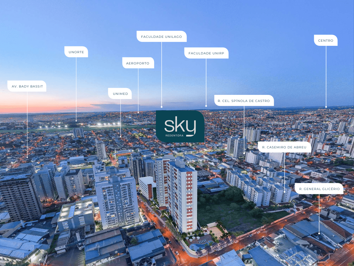 Localização do Sky Redentora — região nobre próxima à Av. Bady Bassitt e Washington Luiz